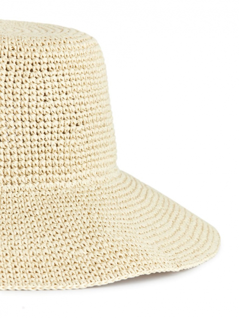 Palarie Arket Crochet Straw Hat Dama Bej Deschis | Romania-TQOB71438