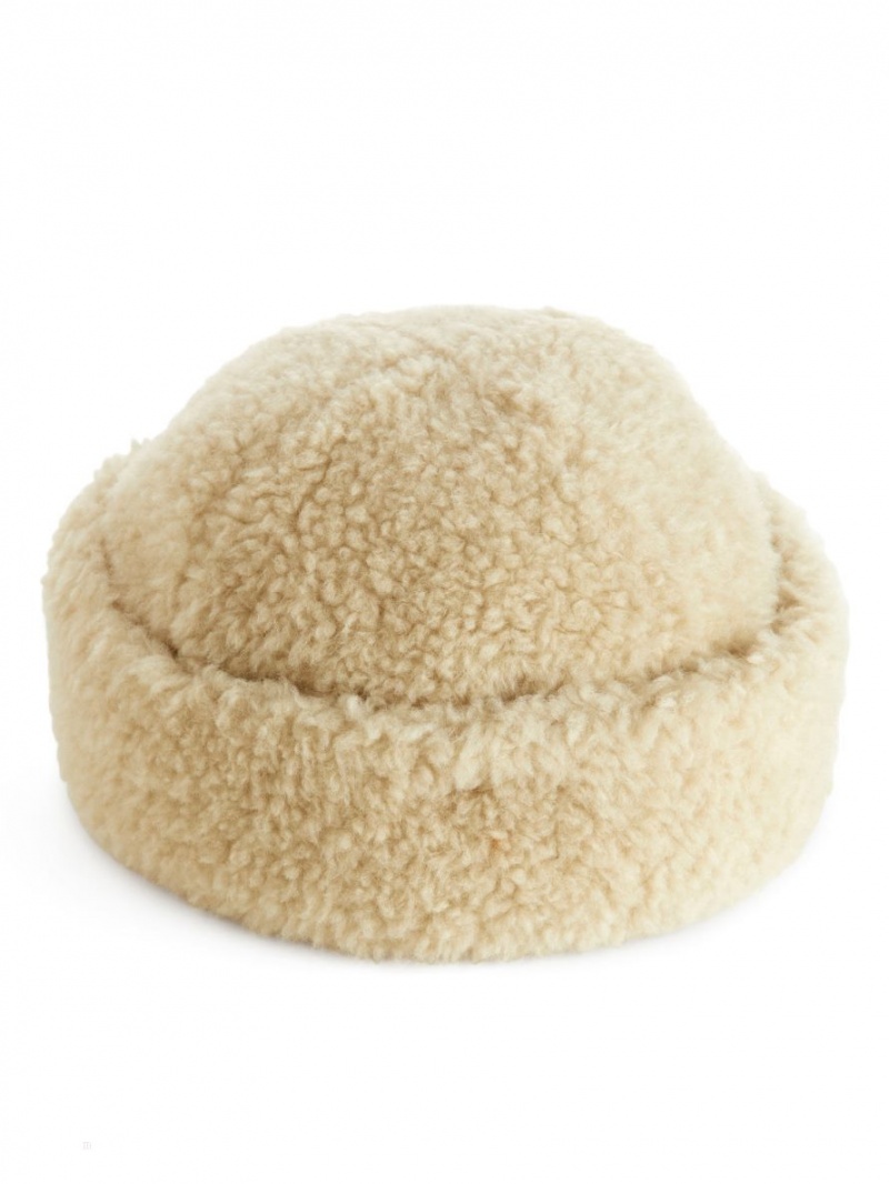 Palarie Arket Lână Teddy Hat Dama Bej | Romania-XUCQ37096