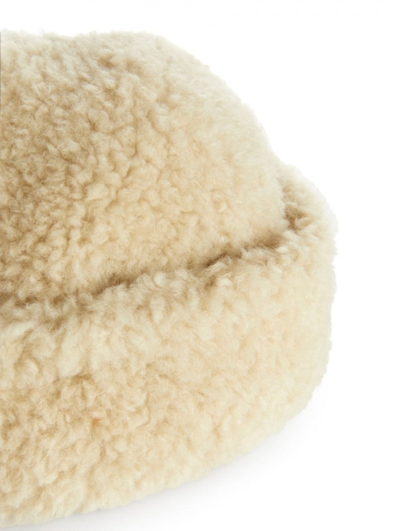 Palarie Arket Lână Teddy Hat Dama Bej | Romania-XUCQ37096