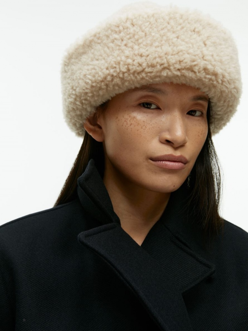 Palarie Arket Lână Teddy Hat Dama Bej | Romania-XUCQ37096