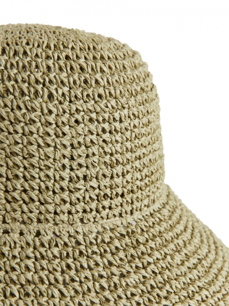 Palarie Arket Straw Hat Dama Kaki Verzi | Romania-UAQR35840
