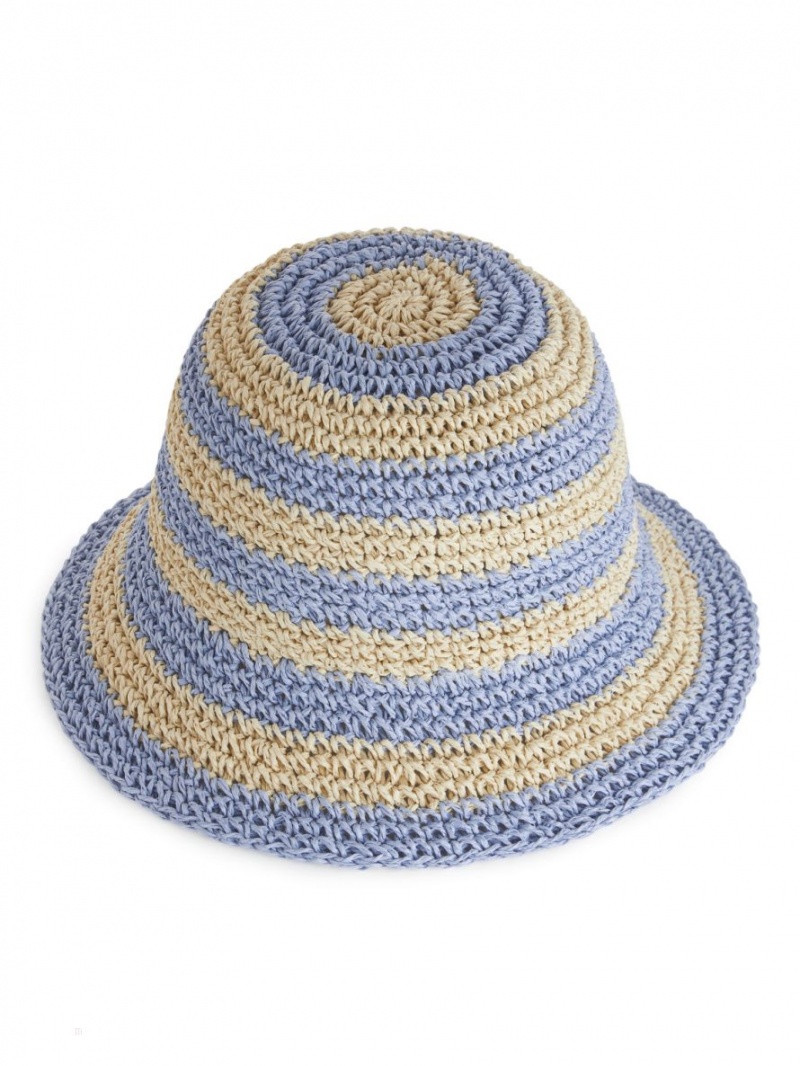 Palarie Arket Straw Hat Fete Bej Albastri Deschis | Romania-MLPC30692