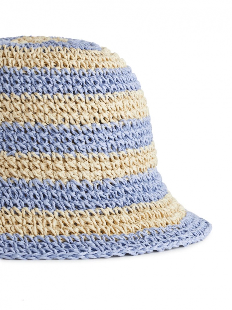Palarie Arket Straw Hat Fete Bej Albastri Deschis | Romania-MLPC30692