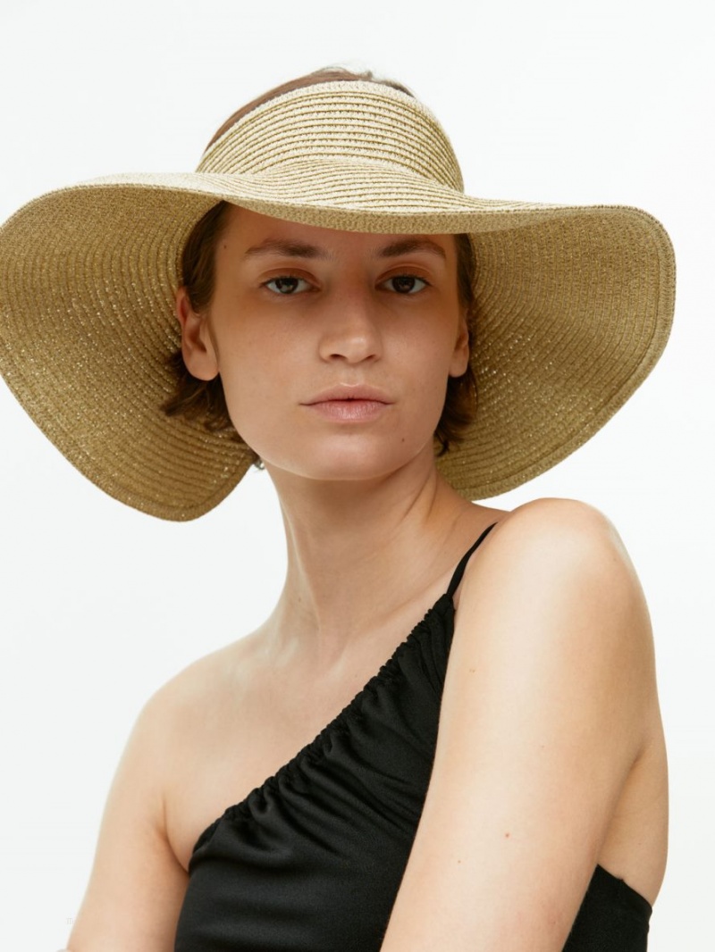 Palarie Arket Straw Sun Visor Dama Aurii | Romania-EHCB62795