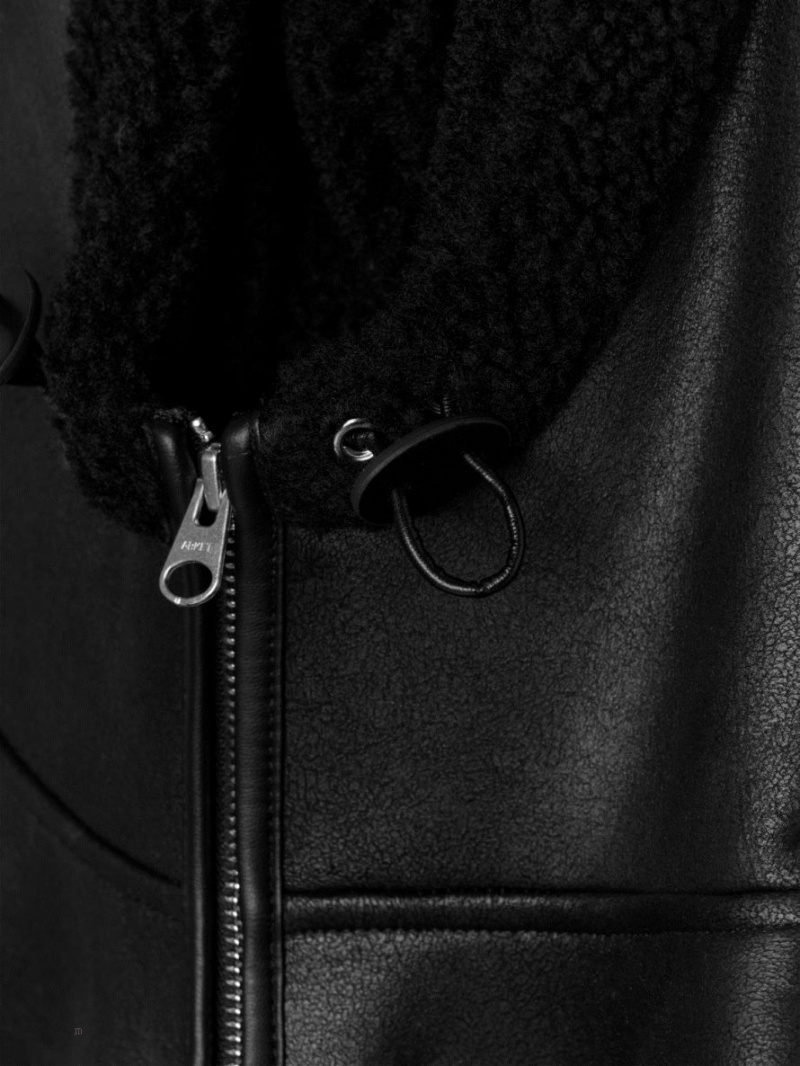 Palton Arket Cu Glugă Moleskin Dama Negrii | Romania-DAQK72459