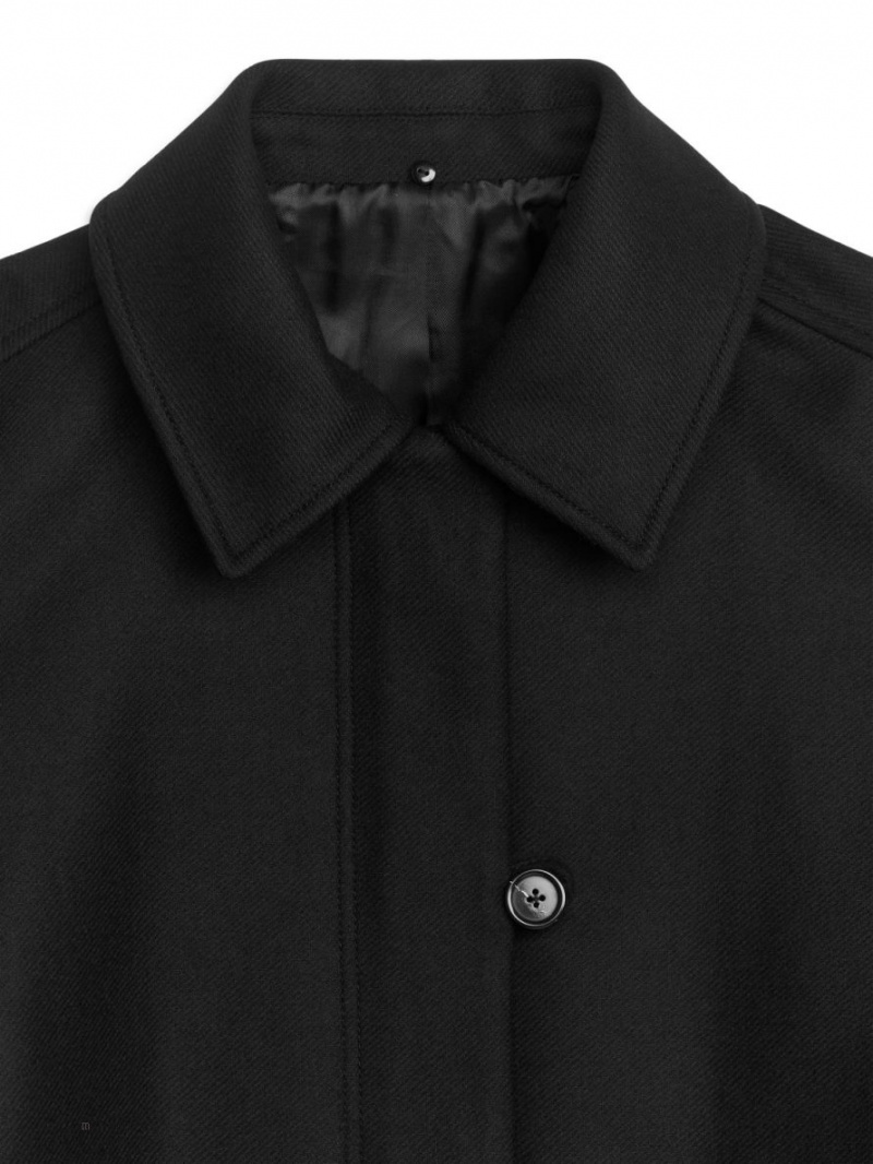 Palton Arket Faux Fur-Collar Dama Negrii | Romania-KXNQ14953