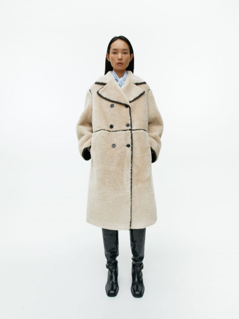 Palton Arket Faux Fur Dama Bej | Romania-SAIF36972