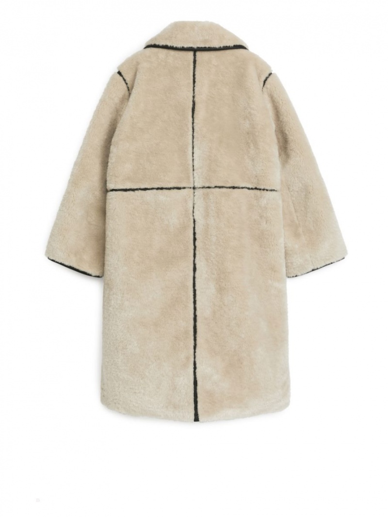 Palton Arket Faux Fur Dama Bej | Romania-SAIF36972