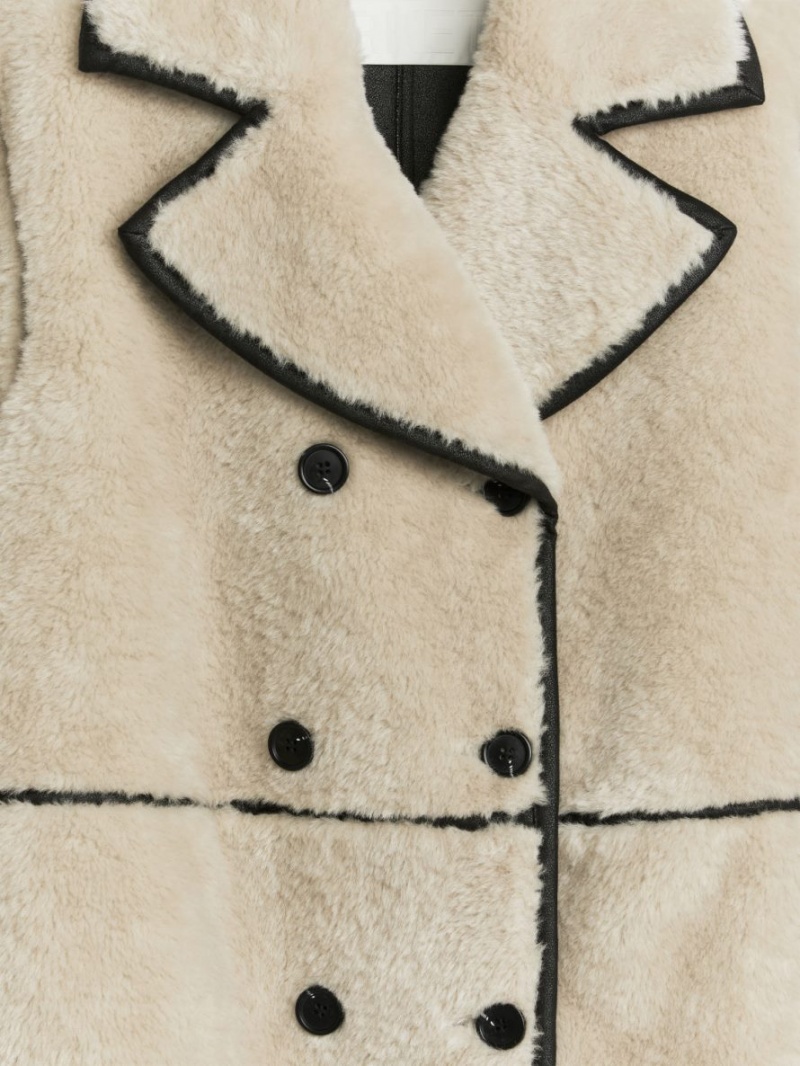 Palton Arket Faux Fur Dama Bej | Romania-SAIF36972
