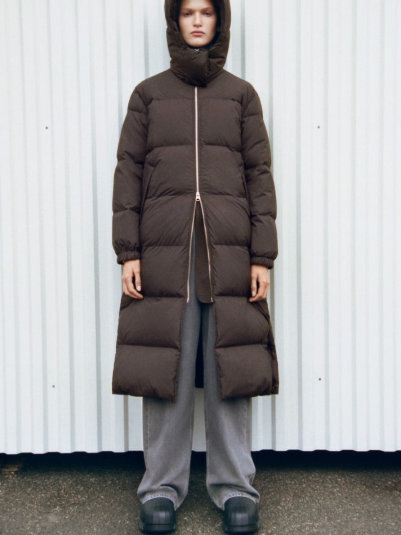 Palton Arket Long Down Puffer Dama Maro Inchis | Romania-IGFV85142