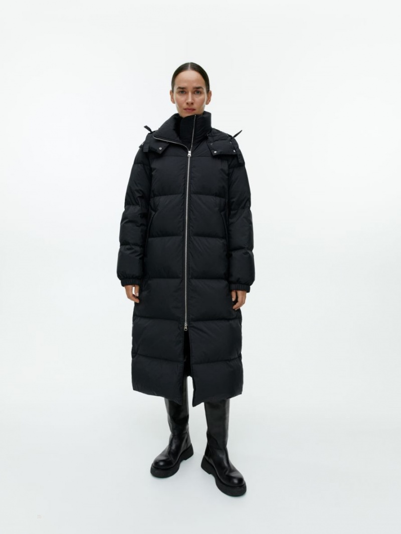 Palton Arket Long Down Puffer Dama Negrii | Romania-EHTL92804