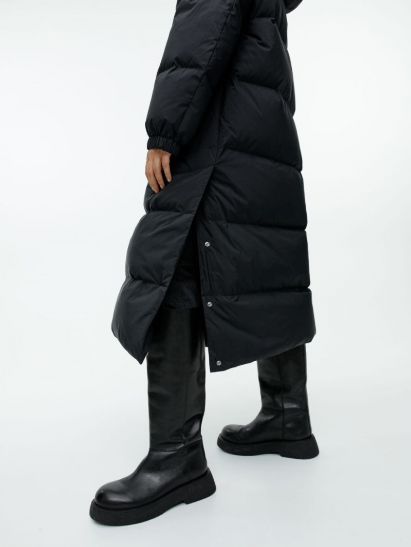 Palton Arket Long Down Puffer Dama Negrii | Romania-EHTL92804