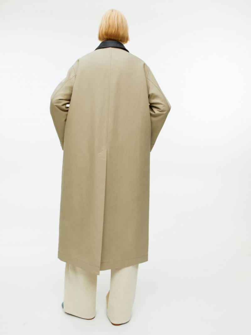 Palton Arket Maxi Linen-Bumbac Dama Bej | Romania-JSBQ59768