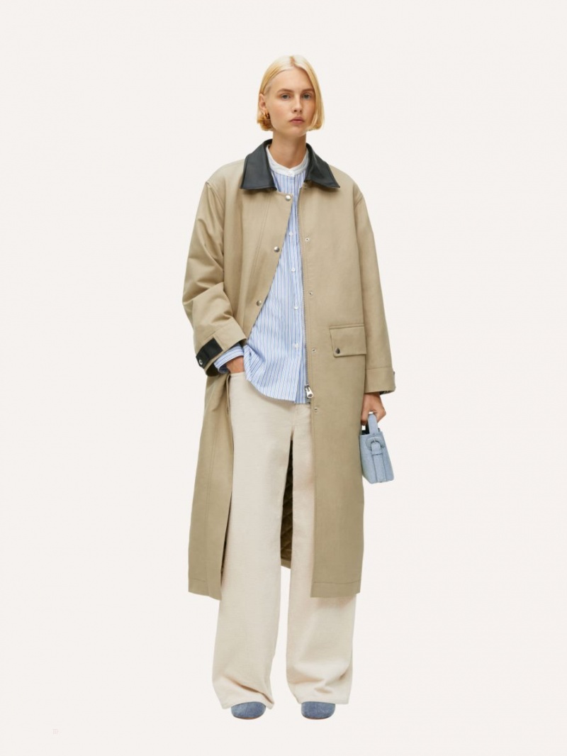 Palton Arket Maxi Linen-Bumbac Dama Bej | Romania-JSBQ59768