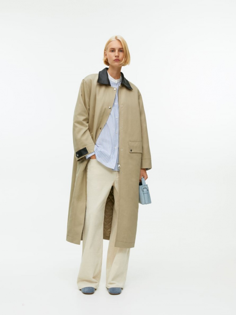 Palton Arket Maxi Linen-Bumbac Dama Bej | Romania-JSBQ59768