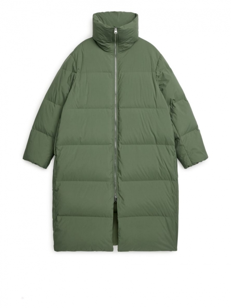 Palton Arket Oversized Down Dama Kaki Verzi | Romania-NRSP10653