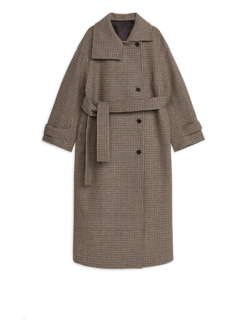 Palton Arket Oversized Lână Dama Bej Maro | Romania-AFBX92458