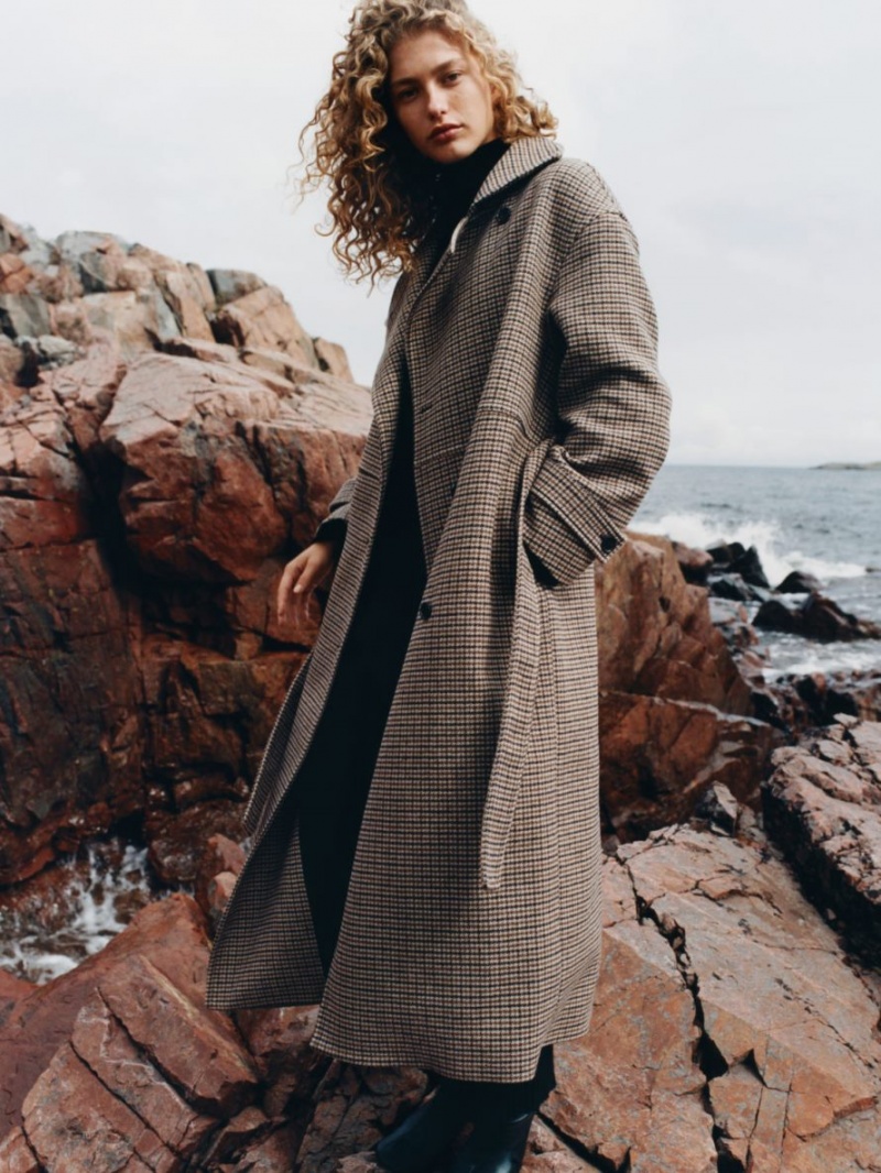 Palton Arket Oversized Lână Dama Bej Maro | Romania-AFBX92458