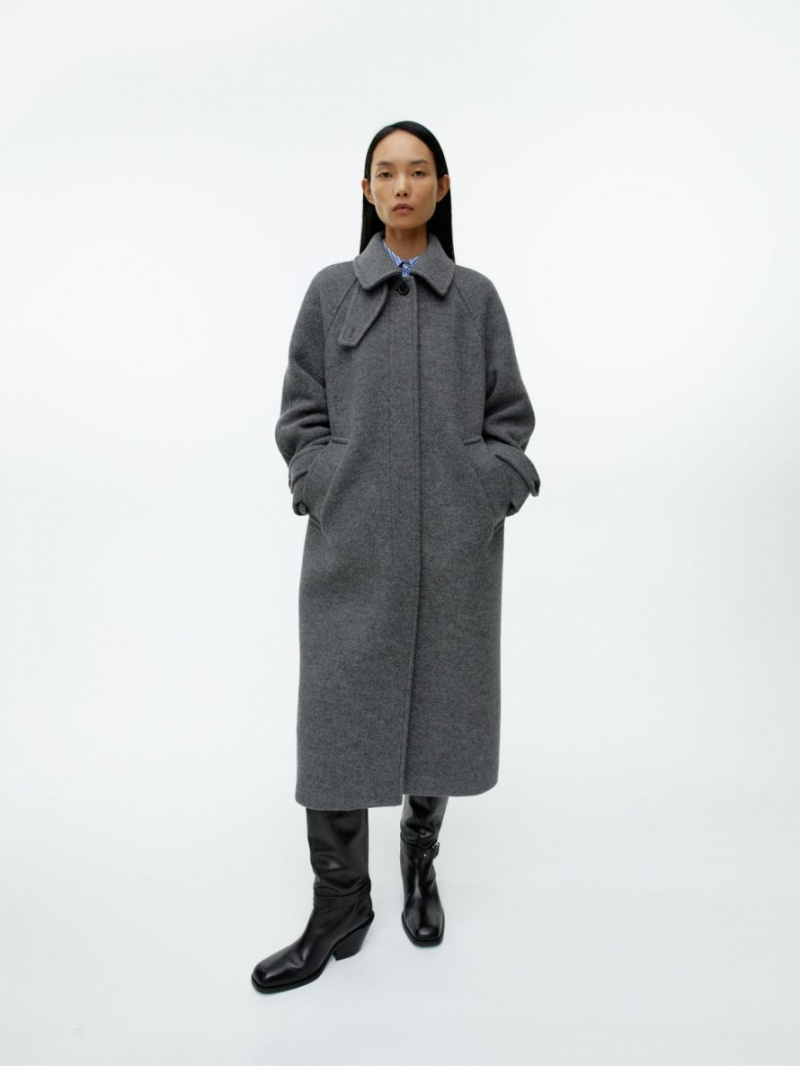 Palton Arket Oversized Lână Dama Gri | Romania-FEIH34987