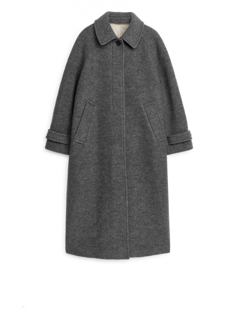 Palton Arket Oversized Lână Dama Gri | Romania-FEIH34987