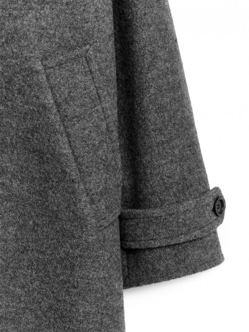 Palton Arket Oversized Lână Dama Gri | Romania-FEIH34987