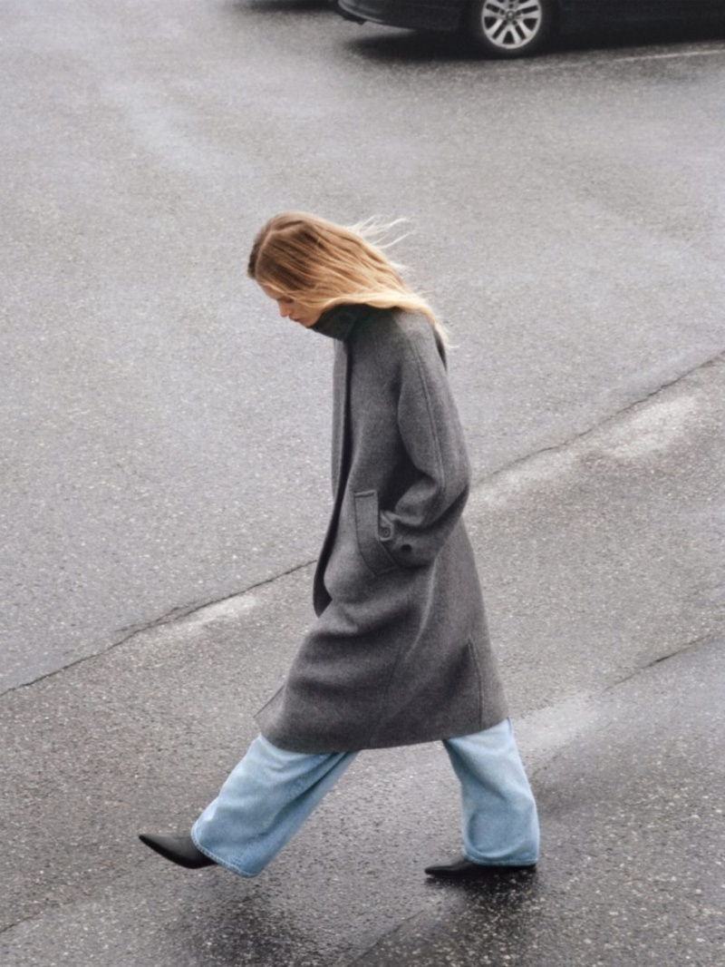 Palton Arket Oversized Lână Dama Gri | Romania-FEIH34987