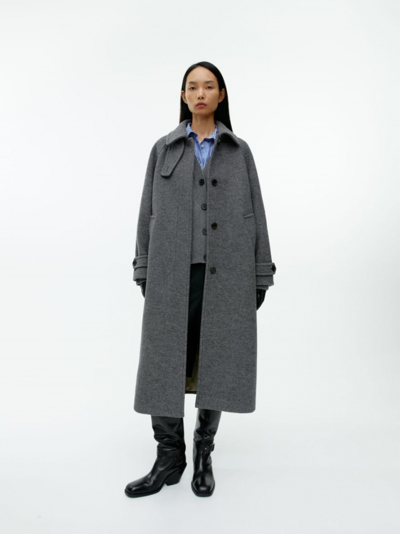 Palton Arket Oversized Lână Dama Gri | Romania-FEIH34987