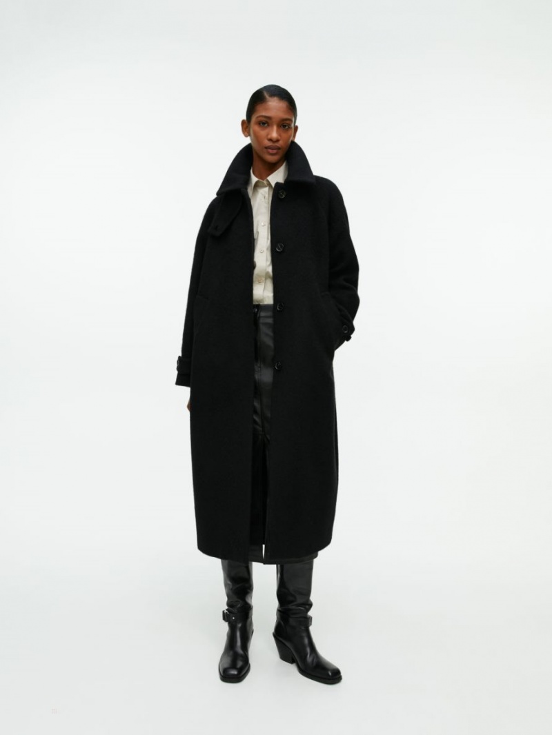 Palton Arket Oversized Lână Dama Negrii | Romania-ZXHI62541