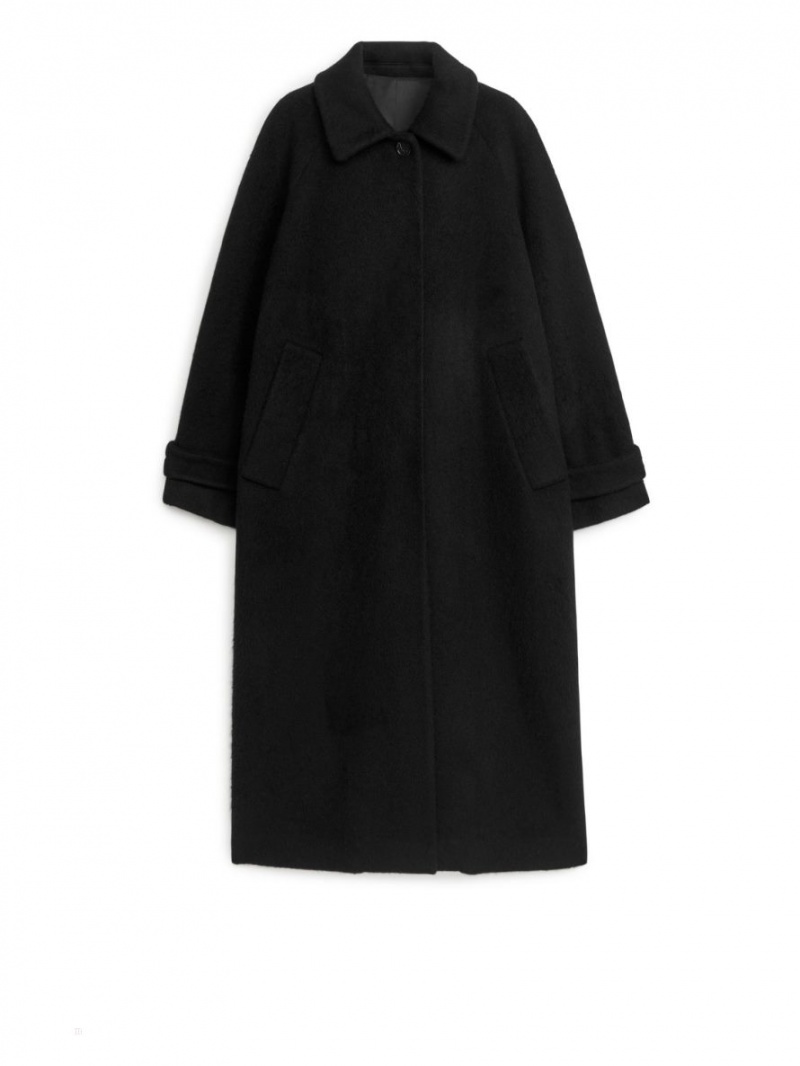 Palton Arket Oversized Lână Dama Negrii | Romania-ZXHI62541