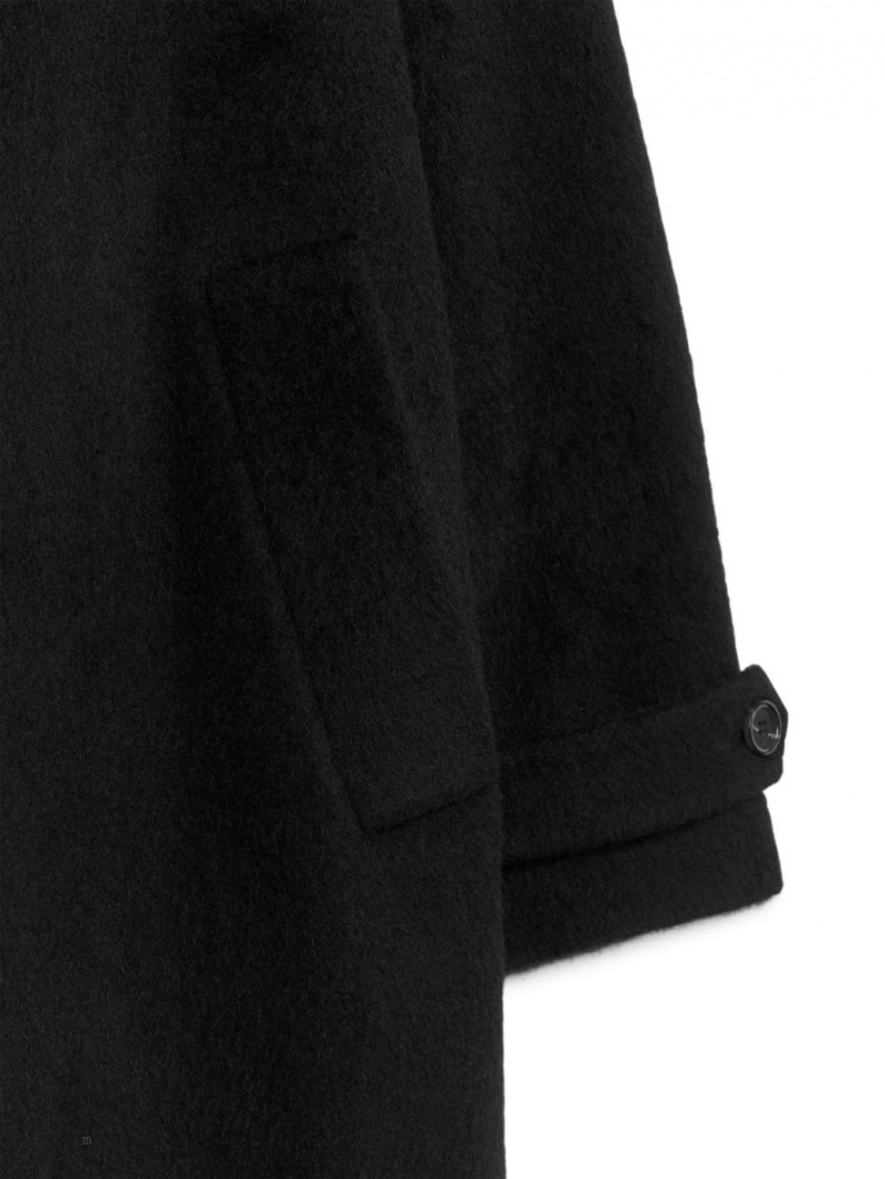 Palton Arket Oversized Lână Dama Negrii | Romania-ZXHI62541