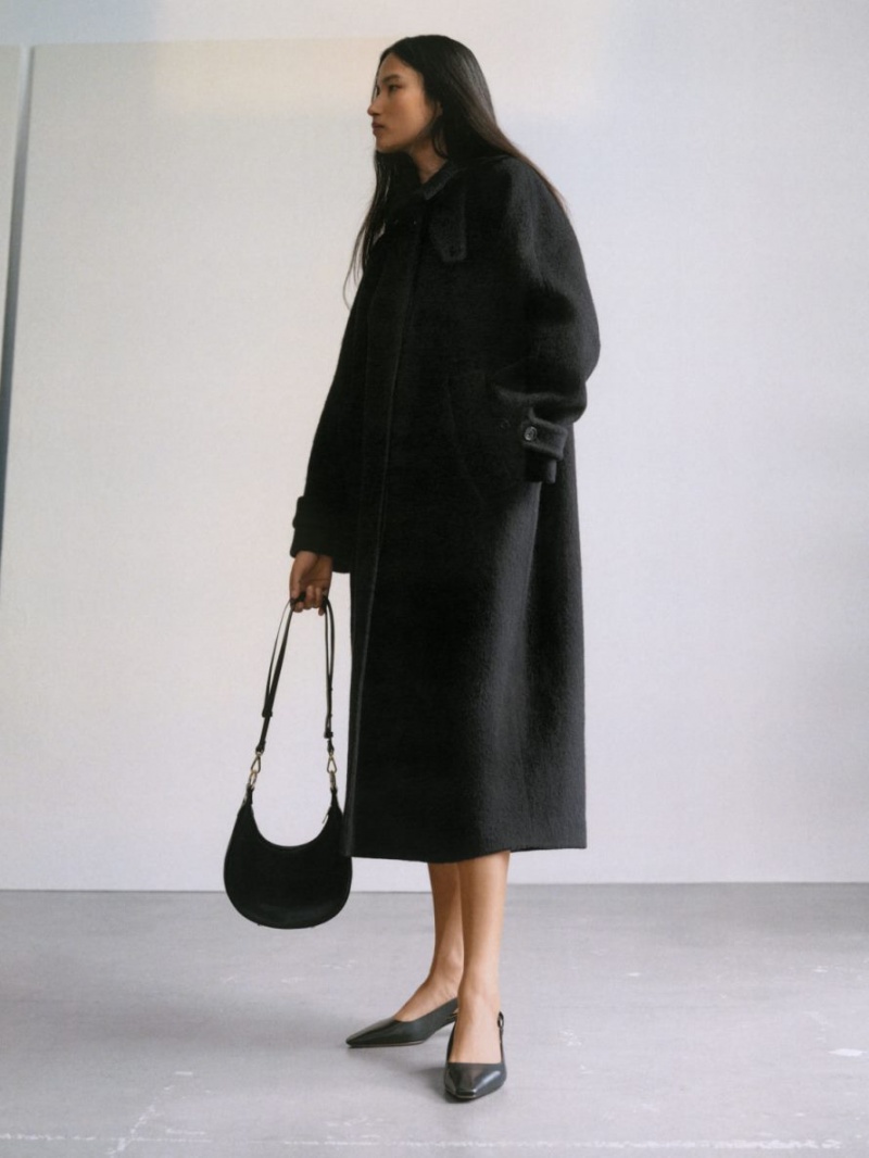 Palton Arket Oversized Lână Dama Negrii | Romania-ZXHI62541