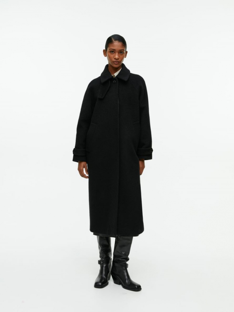 Palton Arket Oversized Lână Dama Negrii | Romania-ZXHI62541
