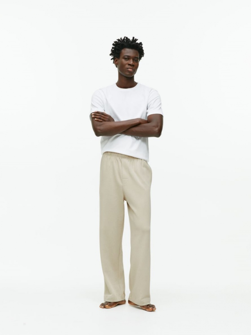 Pantaloni Arket Bumbac Jersey Barbati Bej | Romania-QCWV01987