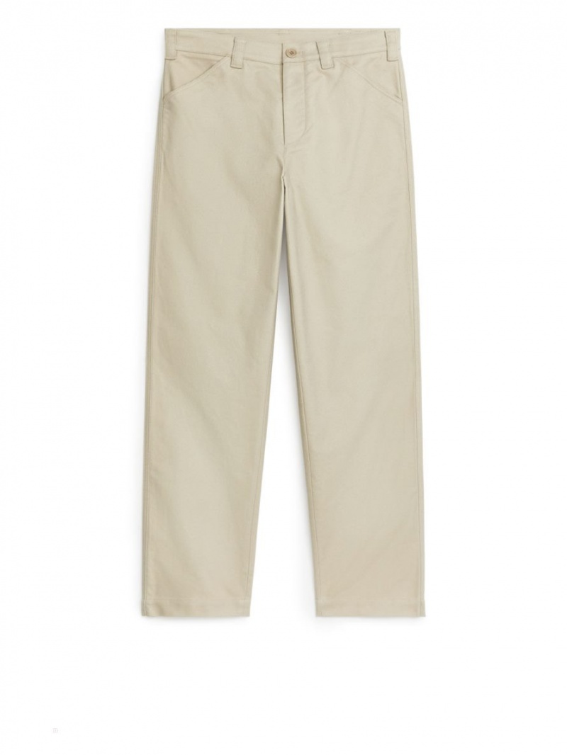 Pantaloni Arket Bumbac Moleskin Twill Barbati Bej | Romania-SCWA92637