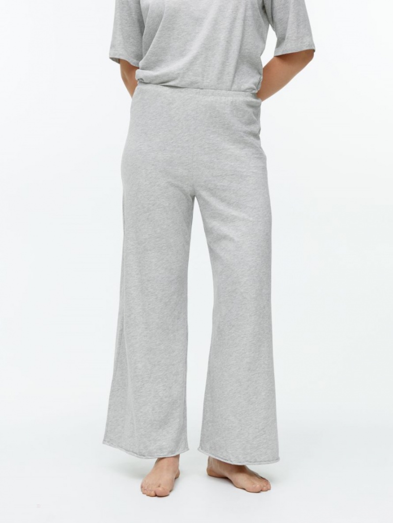 Pantaloni Arket Bumbac Pyjama Dama Gri | Romania-YPUV81627