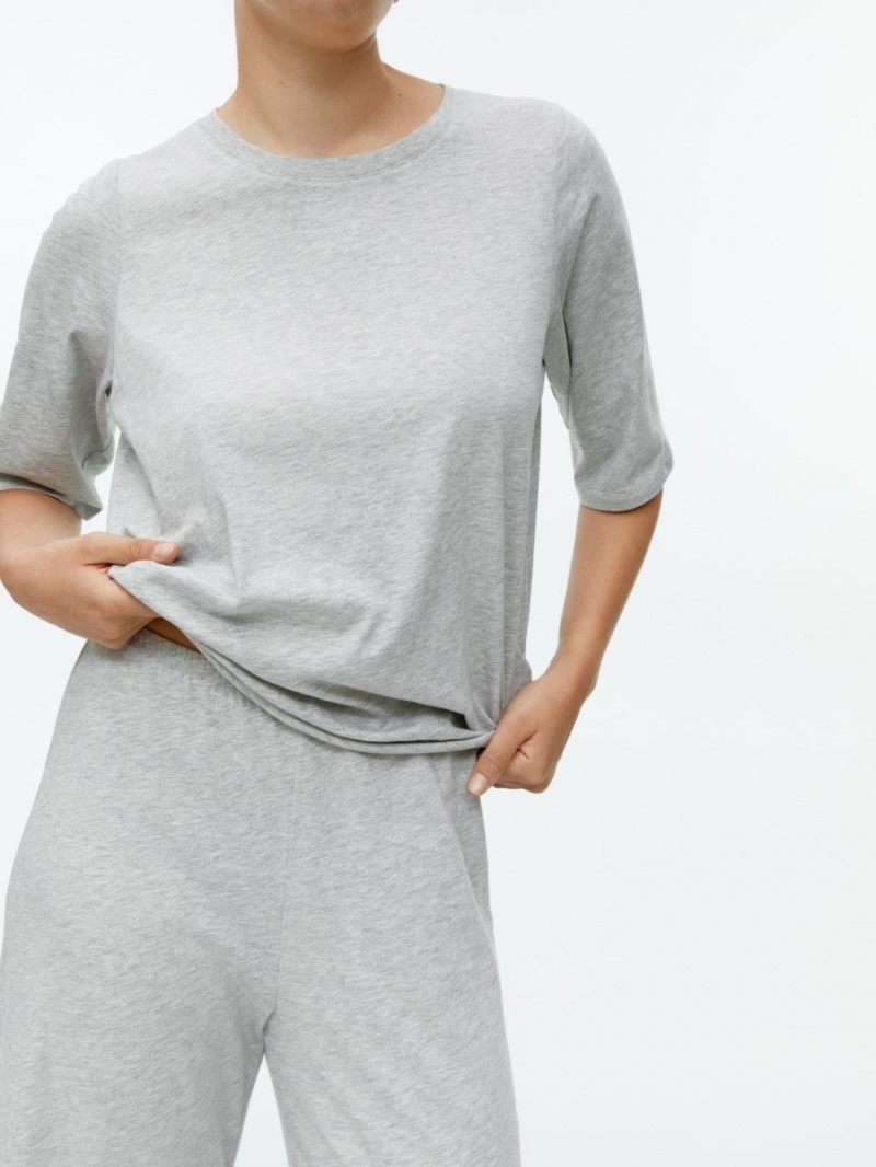 Pantaloni Arket Bumbac Pyjama Dama Gri | Romania-YPUV81627