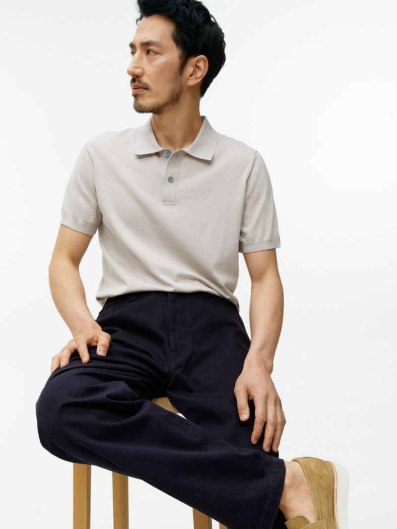 Pantaloni Arket Bumbac Twill Barbati Albastri Inchis | Romania-IJQH94251