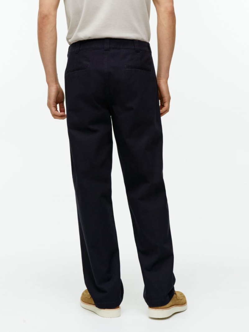 Pantaloni Arket Bumbac Twill Barbati Albastri Inchis | Romania-IJQH94251
