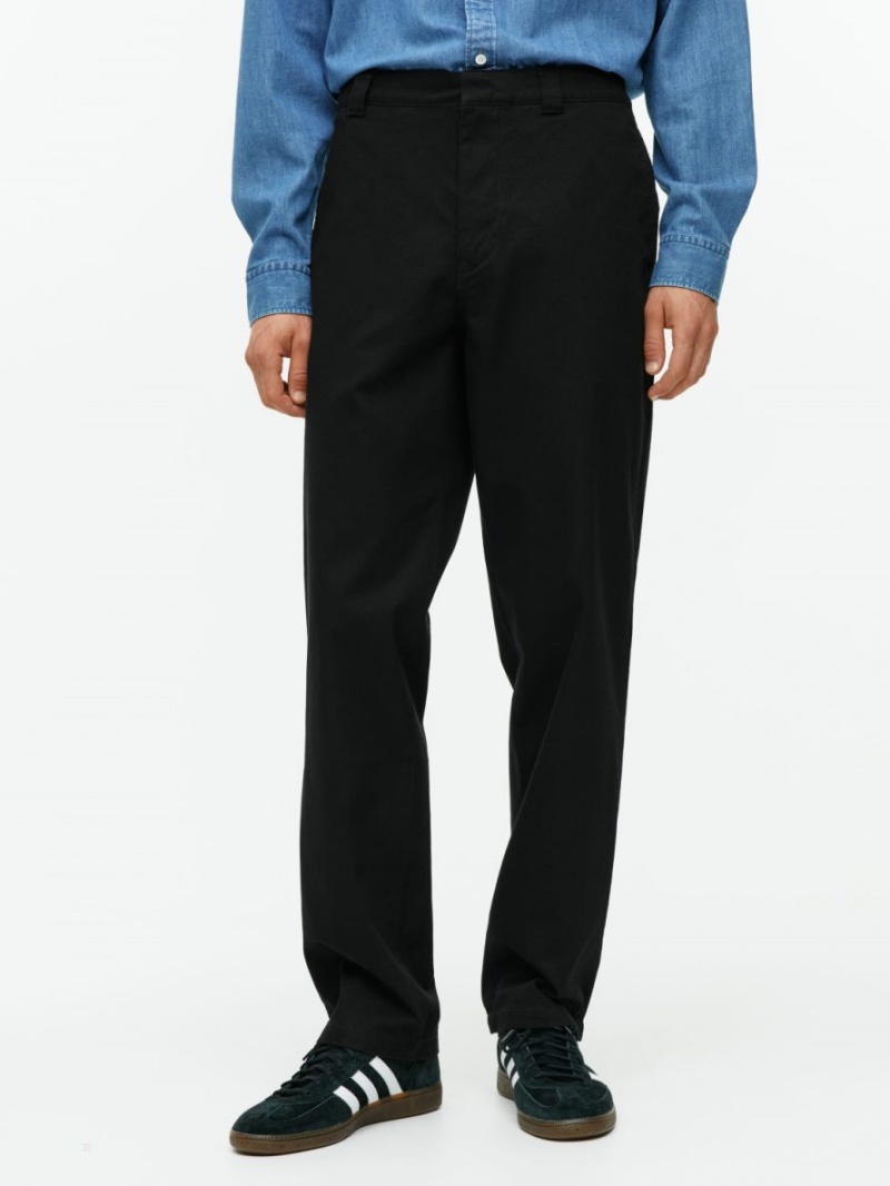 Pantaloni Arket Bumbac Twill Barbati Negrii | Romania-OTFM48590