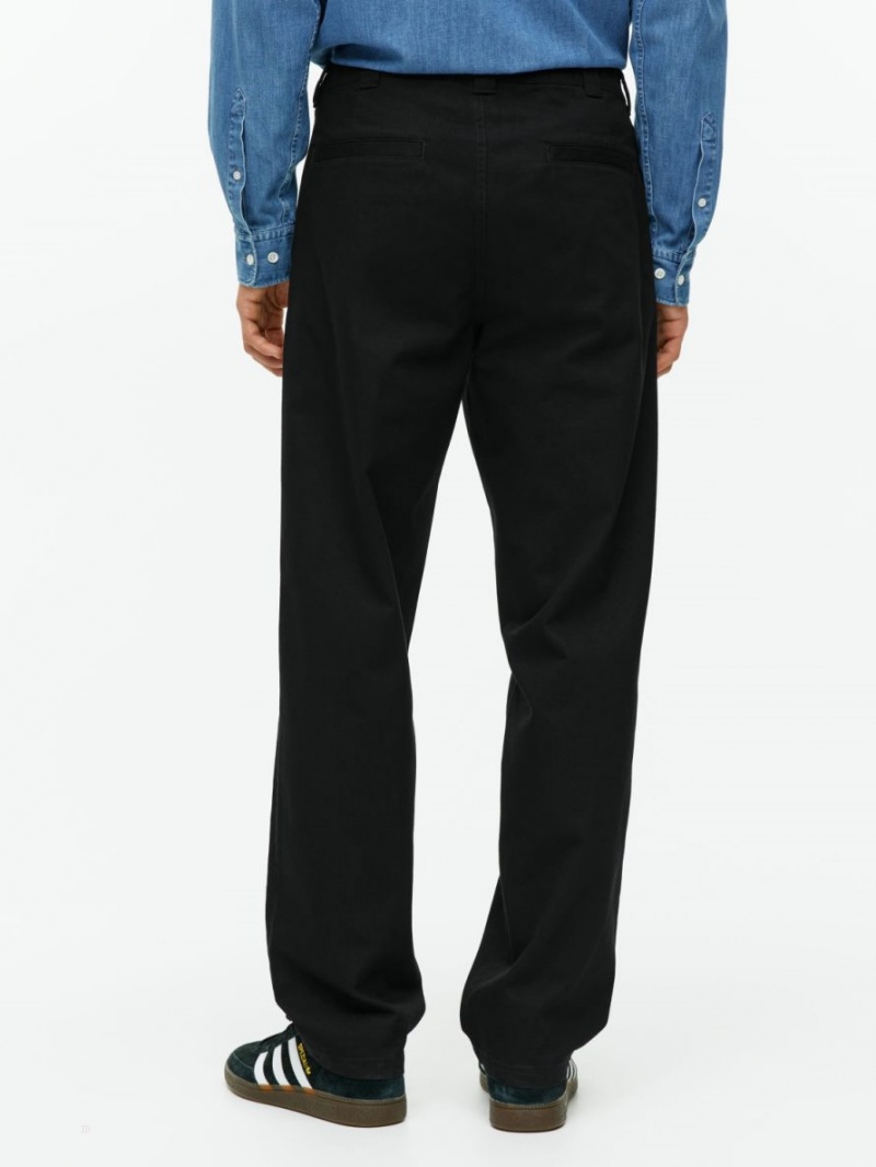 Pantaloni Arket Bumbac Twill Barbati Negrii | Romania-OTFM48590