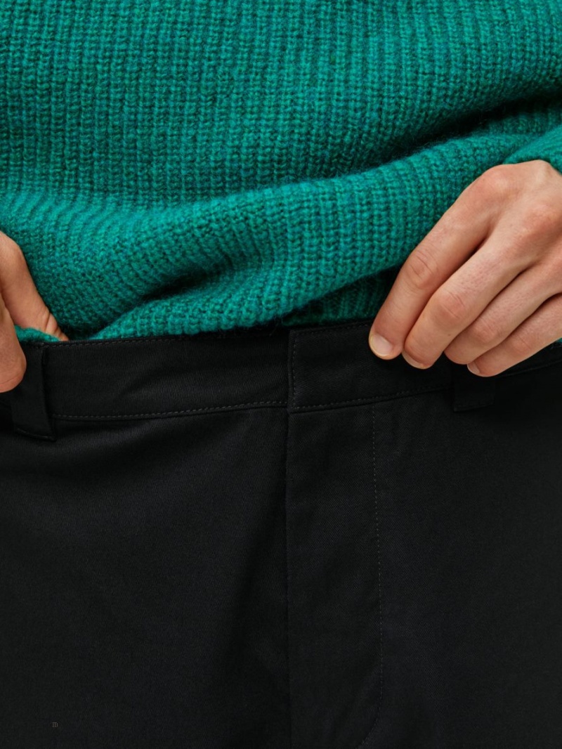 Pantaloni Arket Bumbac Twill Barbati Negrii | Romania-OTFM48590