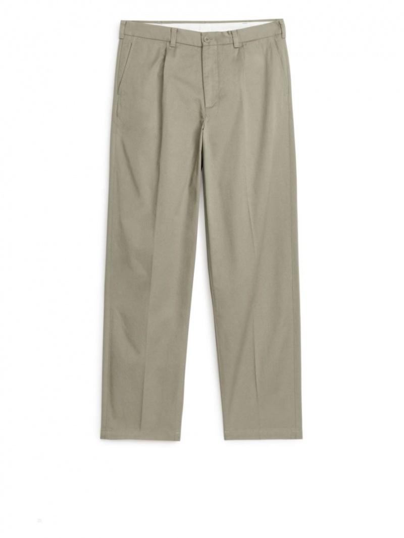 Pantaloni Arket Bumbac Twill Chinos Barbati Gri | Romania-CDGO10759
