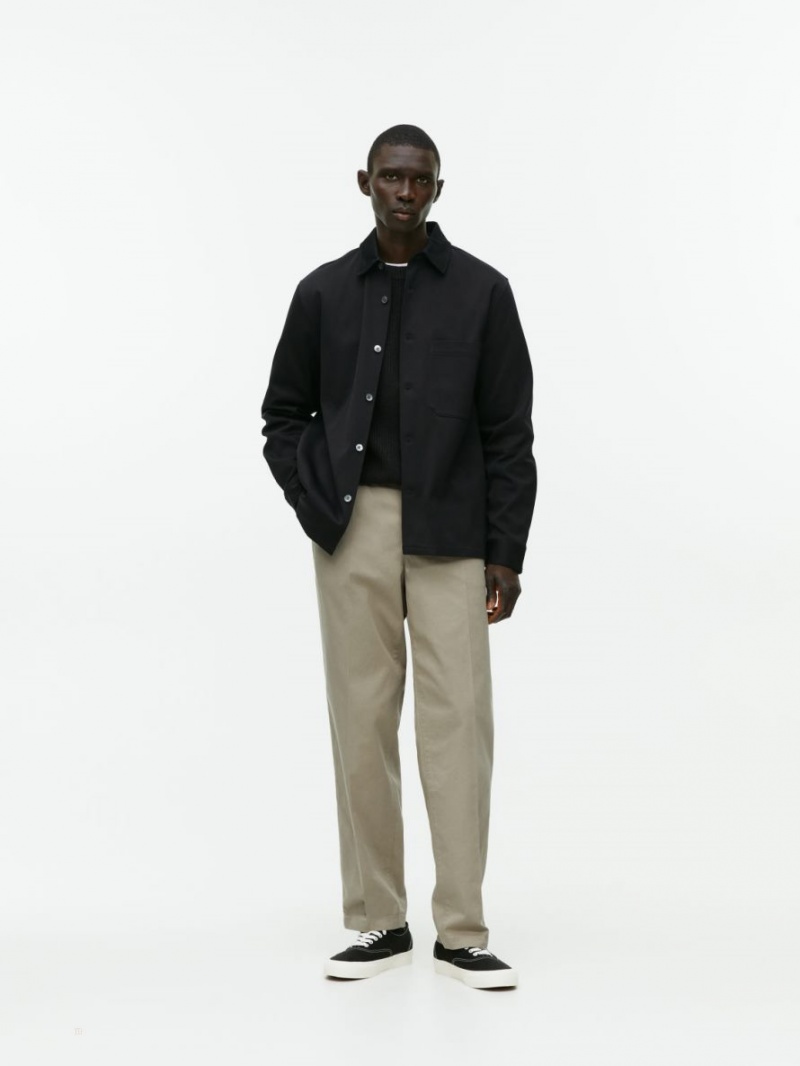 Pantaloni Arket Bumbac Twill Chinos Barbati Gri | Romania-CDGO10759