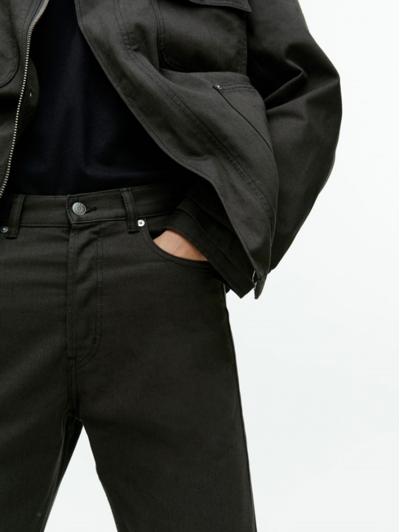 Pantaloni Arket COAST Relaxed Bedford Barbati Negrii | Romania-APVX28340