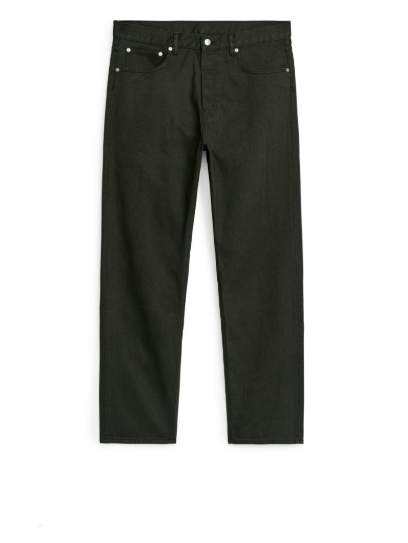 Pantaloni Arket COAST Relaxed Bedford Barbati Negrii | Romania-APVX28340