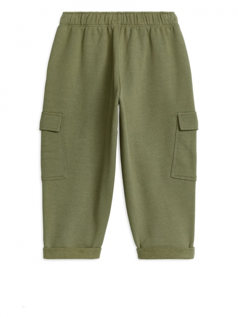 Pantaloni Arket Cargo Bumbac Baieti Kaki Verzi | Romania-VWRG91325