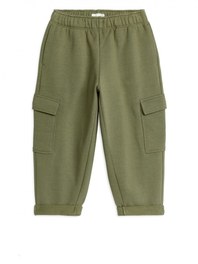 Pantaloni Arket Cargo Bumbac Baieti Kaki Verzi | Romania-VWRG91325