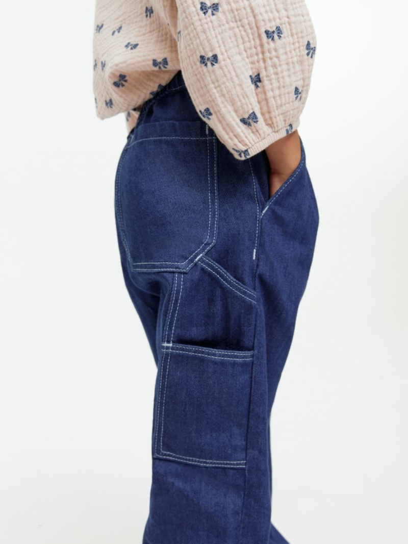 Pantaloni Arket Carpenter Denim Baieti Albastri Inchis | Romania-ODEL56348