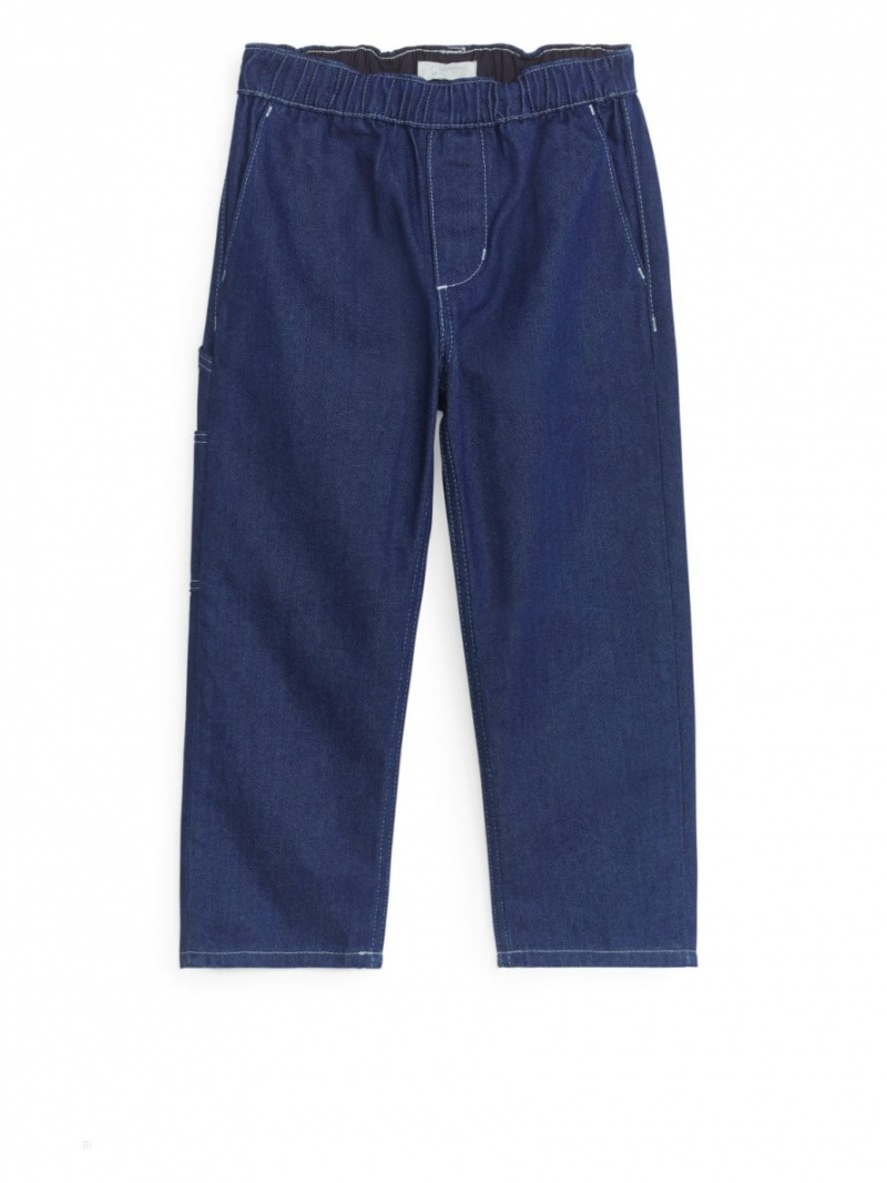 Pantaloni Arket Carpenter Denim Baieti Albastri Inchis | Romania-ODEL56348