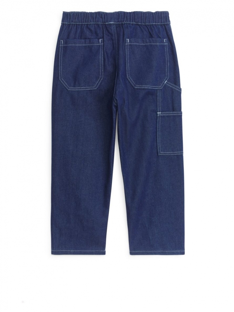Pantaloni Arket Carpenter Denim Baieti Albastri Inchis | Romania-ODEL56348